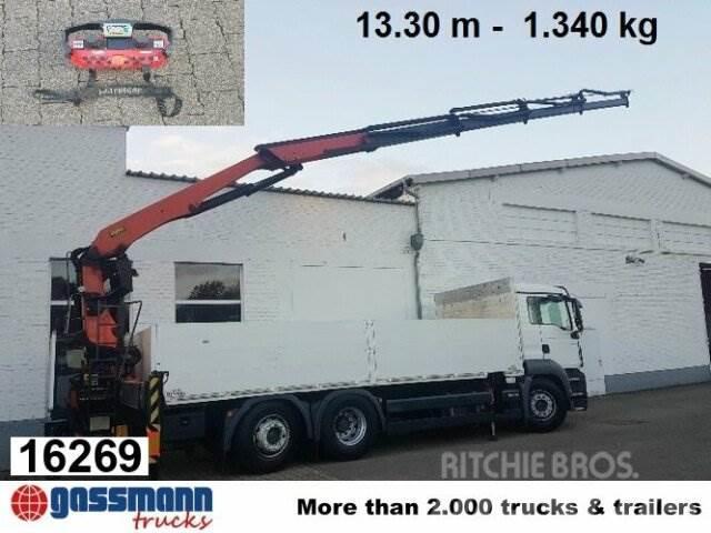 MAN TGS26.360LL 6x2,Baustoff,Kran Palfinger PK24001 Flatbed/Dropside trucks