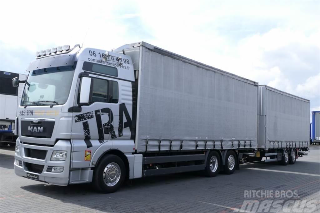 MAN TGX 540 / ZESTAW TANDEM PRZEJAZDOWY / 2 x WINDA ZA Tautliner/curtainside trucks