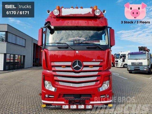 Mercedes-Benz Actros / Durchladezug / 3 Stock / Lenkachse Livestock carrying trucks
