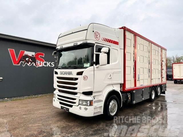 Scania R490 EU6 6x2 4.Stock Menke m. Hubdach &amp; Tränke Livestock carrying trucks