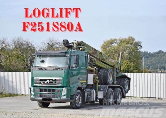 Volvo FH 500 * LOGLIFT F251 S80A + Anhänger /6x4 Timber trucks